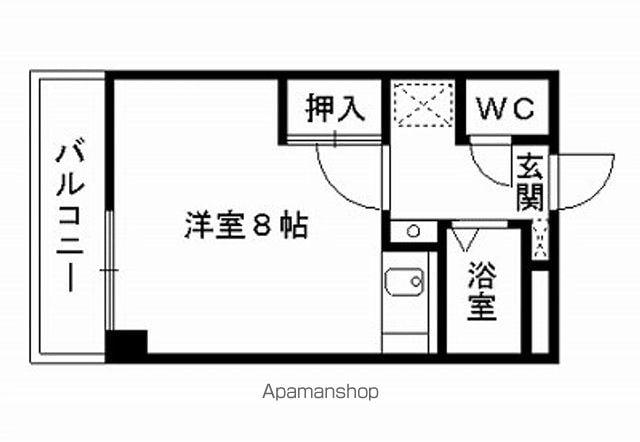 アルセコート(ワンルーム/2階)の間取り写真