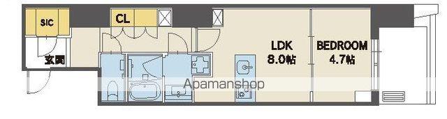 シーズンフラッツ上杉(1LDK/9階)の間取り写真