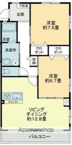 フォブール司 Ⅱ(2LDK/1階)の間取り写真