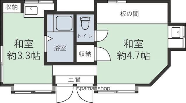 平川コーポ(2K/1階)の間取り写真