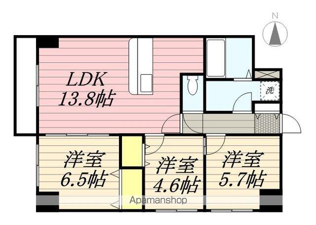 MODENA 近代美術館(3LDK/9階)の間取り写真