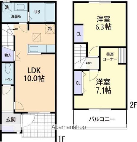フォーリアテラス C(2LDK/2階)の間取り写真