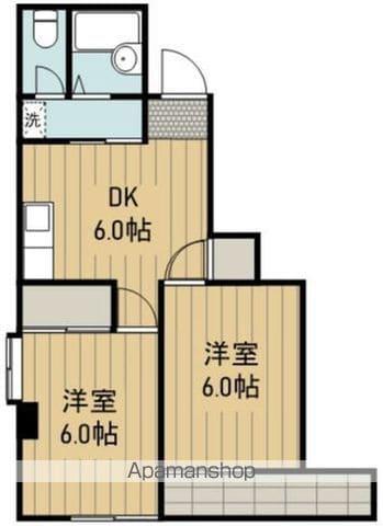 小山ビル(2DK/4階)の間取り写真