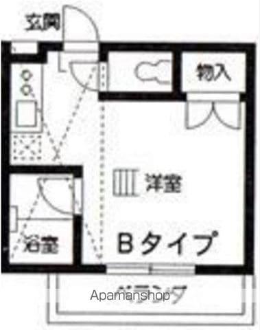 ル・プランタンⅠ(ワンルーム/2階)の間取り写真