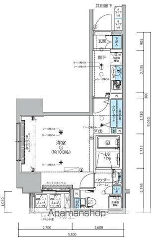 メインステージ信濃町 (1K/7階)の間取り写真