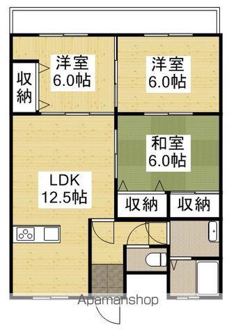 パークヒルズ熊野(3LDK/8階)の間取り写真