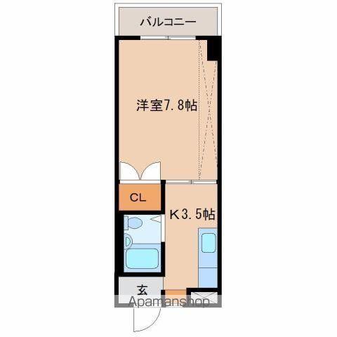 VIVRE鶴島(1K/4階)の間取り写真