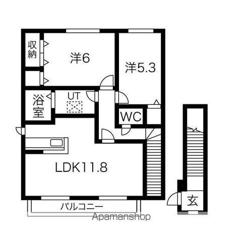 ヒルトップガーデン(2LDK/2階)の間取り写真