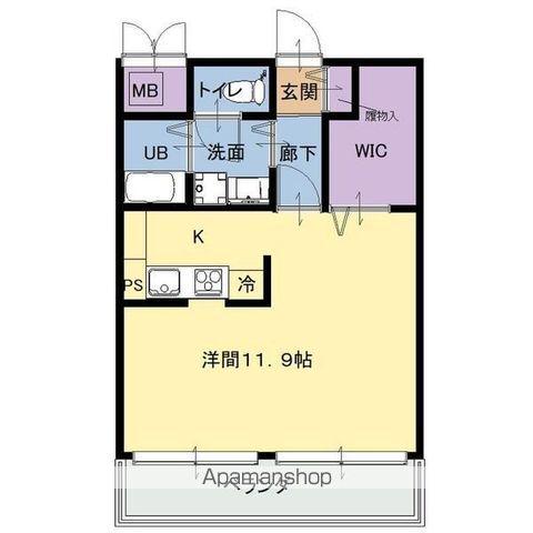 ウイングF・S(ワンルーム/4階)の間取り写真