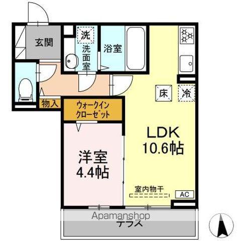 COUR18高宮W(1LDK/1階)の間取り写真