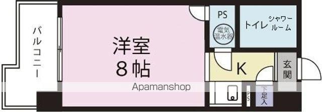 豊国スカイマンション大分(ワンルーム/5階)の間取り写真