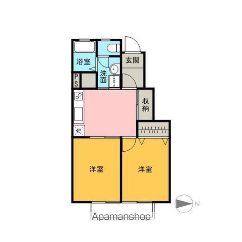 フリーダム アイ(2DK/1階)の間取り写真