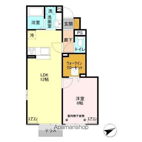 アムール花崎(1LDK/1階)の間取り写真