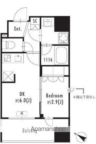 プライマル森下Ⅱ(1DK/3階)の間取り写真