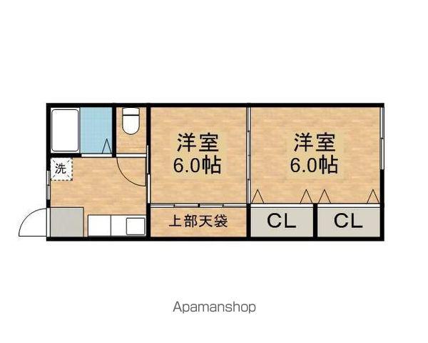 コーポ木菟(2K/2階)の間取り写真