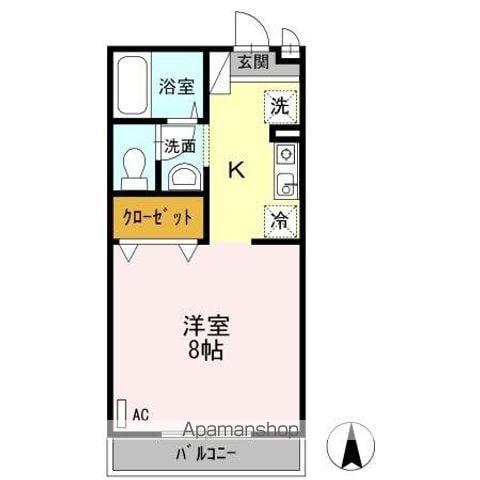ハッピーライフⅡ(ワンルーム/1階)の間取り写真