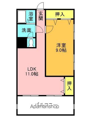 エクセルシオールSANO Ⅰ号棟(1LDK/4階)の間取り写真