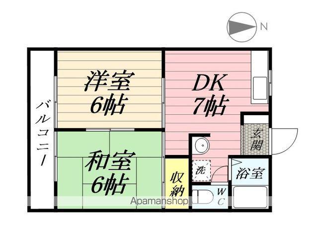第5磯部コーポ(2DK/2階)の間取り写真