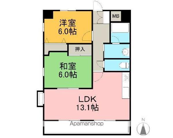 エクセレントビュー亀崎(2LDK/4階)の間取り写真