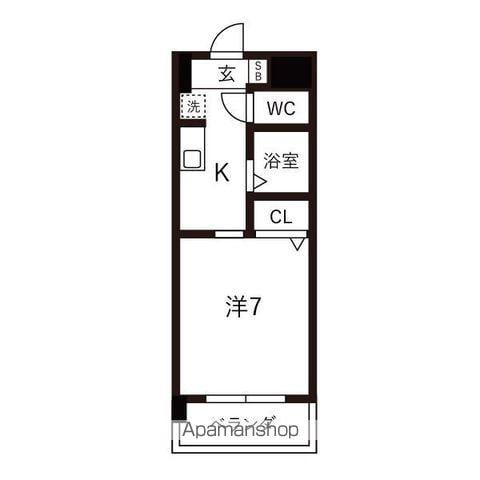 クリエイティブ一宮(1K/4階)の間取り写真