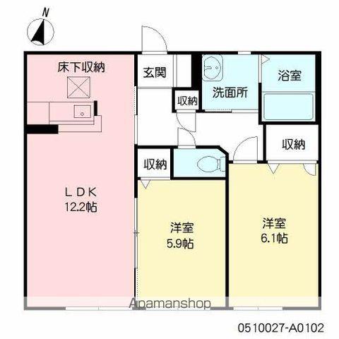 フェリーチェ三川Ⅰ(2LDK/1階)の間取り写真