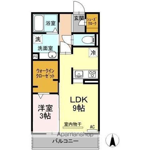 SALT VALLEY COURTⅡソルトバレーコートツー(1LDK/2階)の間取り写真