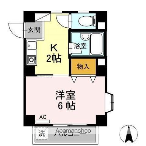 SUMIワンルームマンション(1K/3階)の間取り写真