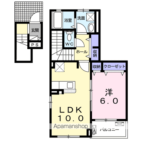 ボスカート C.Ⅰ(1LDK/2階)の間取り写真