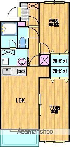 モンサンミッシェル(2LDK/1階)の間取り写真