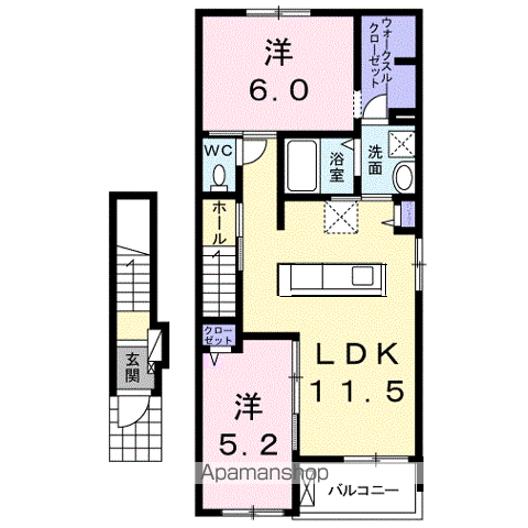 グリーンゲーブル(2LDK/2階)の間取り写真