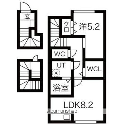 奥羽本線 高擶駅 徒歩8分 3階建 築1年(1LDK/3階)の間取り写真
