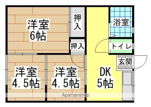 サンハイツ吉田A棟(3DK/2階)の間取り写真