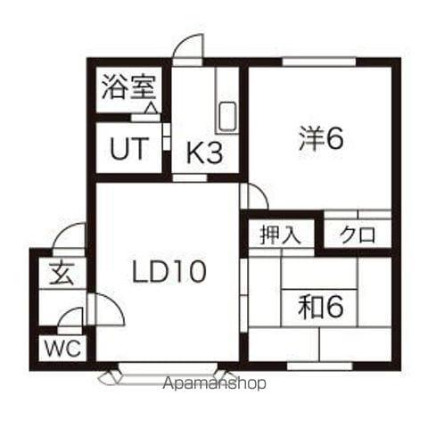 プロムナード菊水元町D(2LDK/1階)の間取り写真