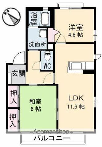 ヴィラシーン壱番館(2LDK/1階)の間取り写真