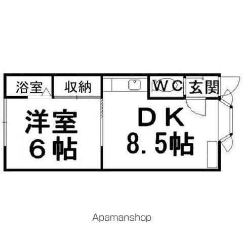 ソレイユⅠ(1DK/1階)の間取り写真