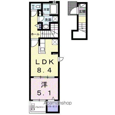 ラ・フェリーチェ(1LDK/2階)の間取り写真