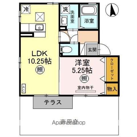 メゾンフラッシュII(1LDK/1階)の間取り写真
