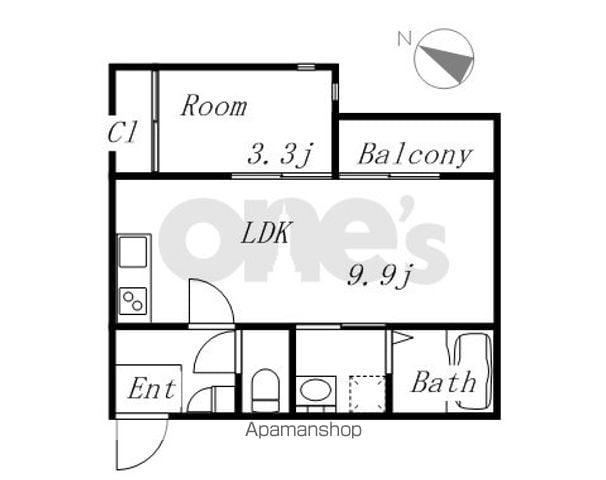 GRANDTIC平安通(1LDK/1階)の間取り写真