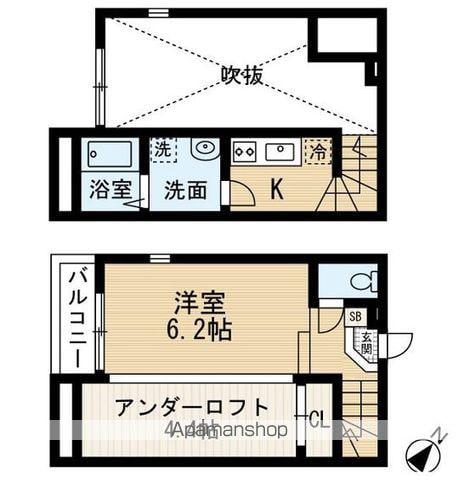 グランシェルズ(ワンルーム/1階)の間取り写真