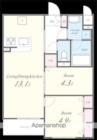 GREEN GABLES FAMIRIA A(2LDK/2階)の間取り写真