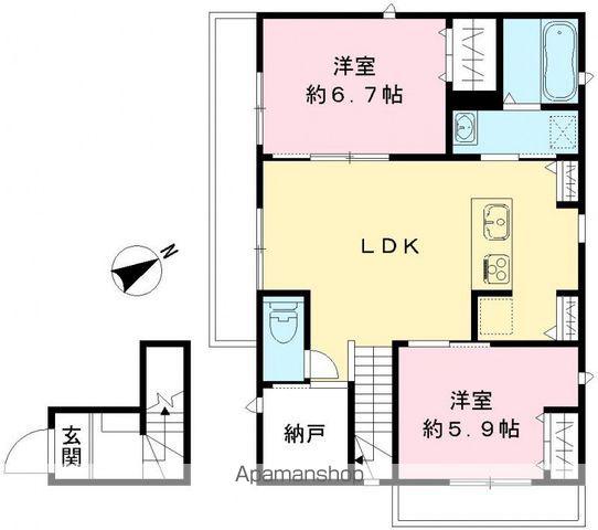阪和線 東岸和田駅 徒歩7分 2階建 新築(2LDK)の間取り写真