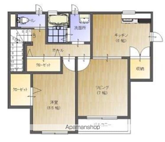 エクセル中小路(2DK/2階)の間取り写真