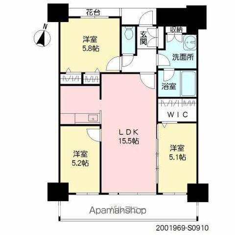 プライムメゾン セントラルパーク(3LDK/9階)の間取り写真