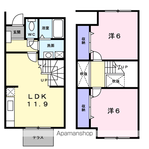 コーポリンクス2(2LDK/1階)の間取り写真
