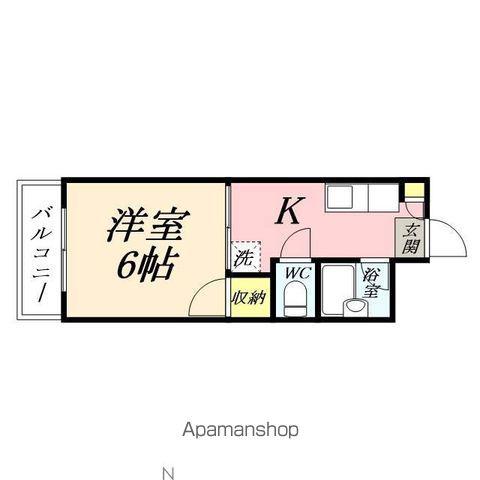 コーポ・プチⅢ(1K/2階)の間取り写真