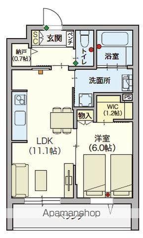 オカバ練馬平和台ヘーベルVILLAGE(1LDK/3階)の間取り写真