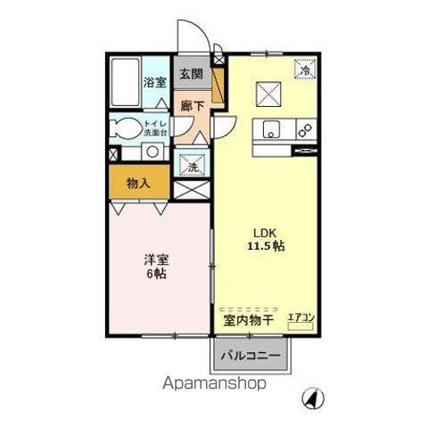 ローズパレス(1LDK/1階)の間取り写真