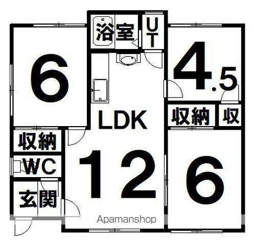 ハイム押切B(3LDK/1階)の間取り写真