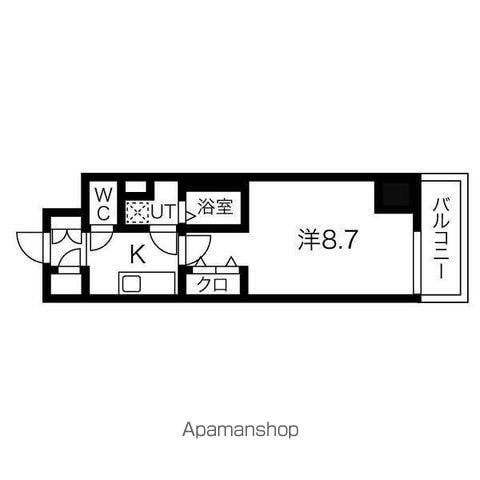 メイクス上前津Ⅳ(1K/4階)の間取り写真