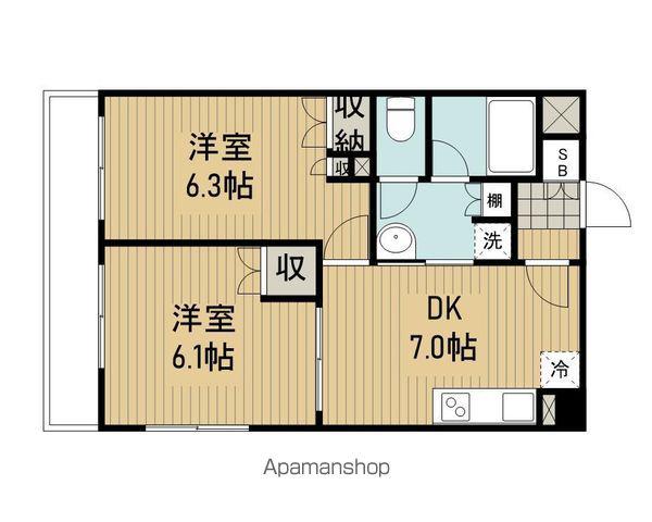 ルーブル阿佐ヶ谷北(2DK/5階)の間取り写真